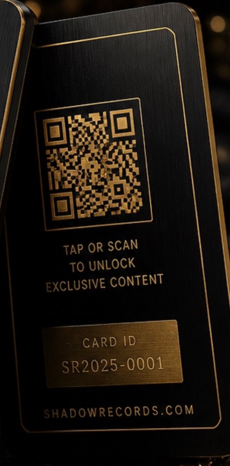 Shadow Access NFC card — back with QR code